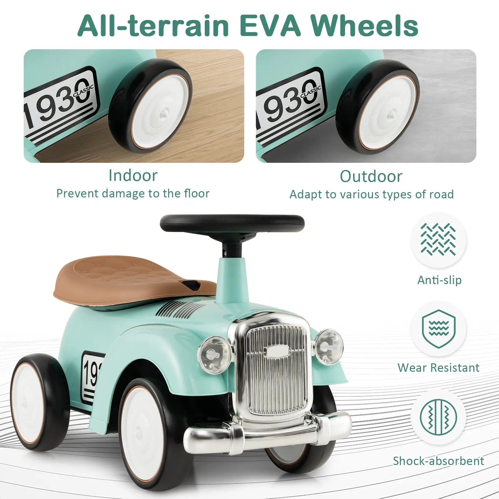 Kids Sit to Stand Vehicle with Working Steering Wheel and Under Seat Storage by DirectDeals