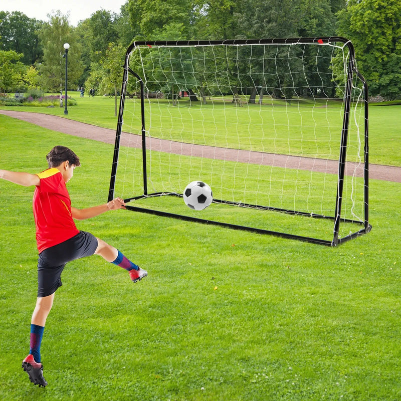 2-in-1 Kids Soccer Rebounder and Soccer Goal with Adjustable Height by DirectDeals