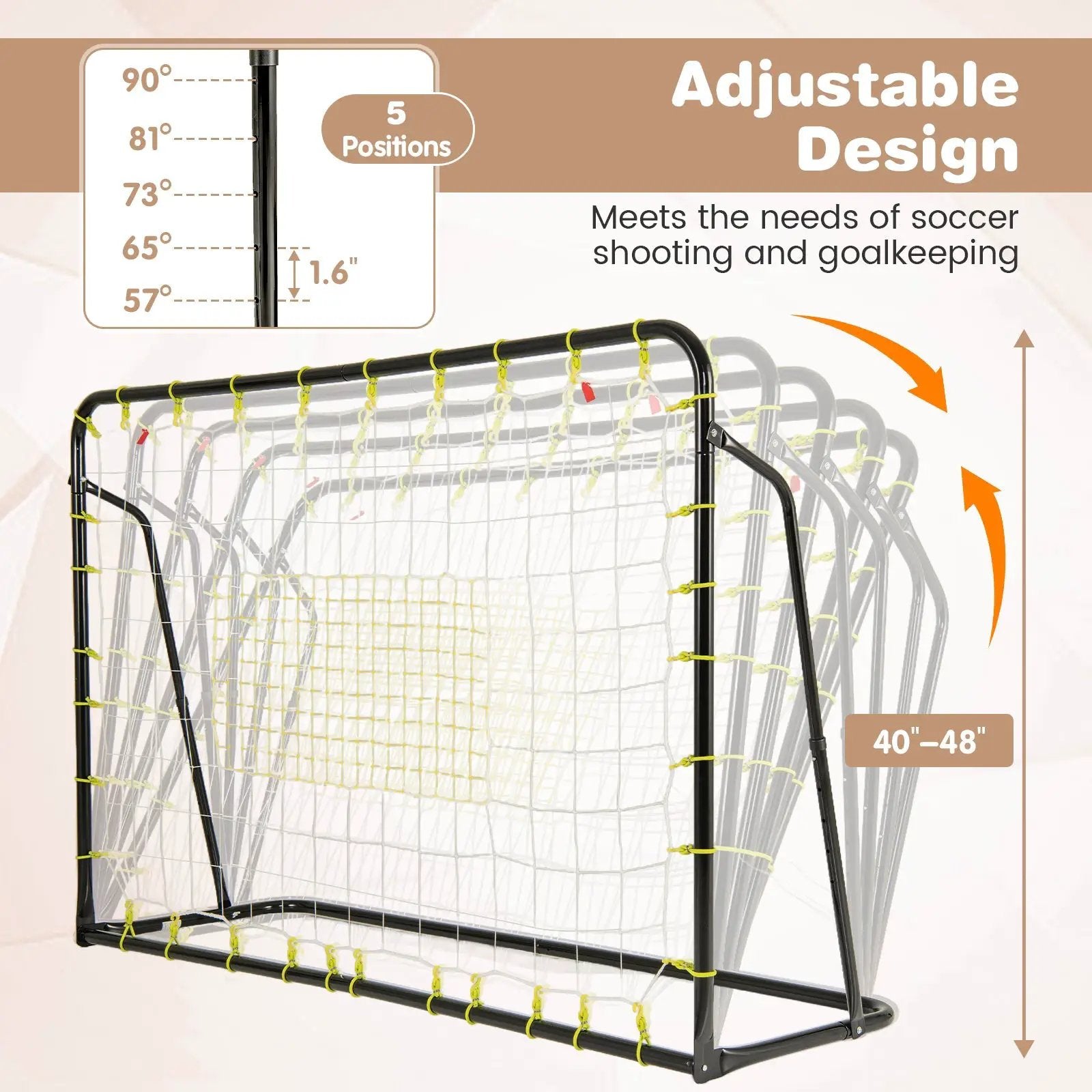 2-in-1 Kids Soccer Rebounder and Soccer Goal with Adjustable Height by DirectDeals