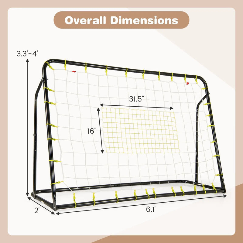 2-in-1 Kids Soccer Rebounder and Soccer Goal with Adjustable Height by DirectDeals