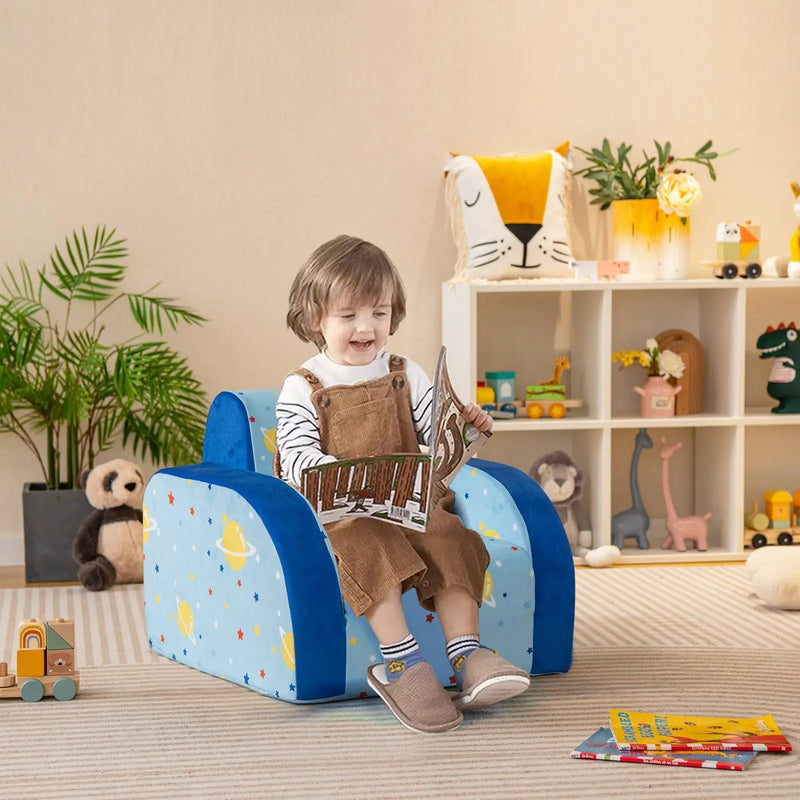 3 in 1 Convertible Flip Open Kids Sofa for Nap Play Sleep by DirectDeals
