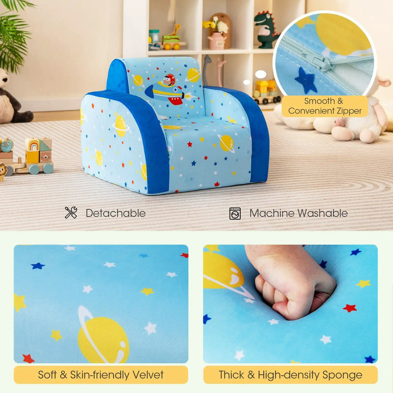 3 in 1 Convertible Flip Open Kids Sofa for Nap Play Sleep by DirectDeals
