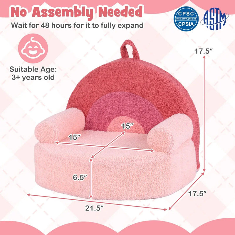 Kids Sofa Toddler Foam Couch with Soft Fleece Fabric Cover by DirectDeals