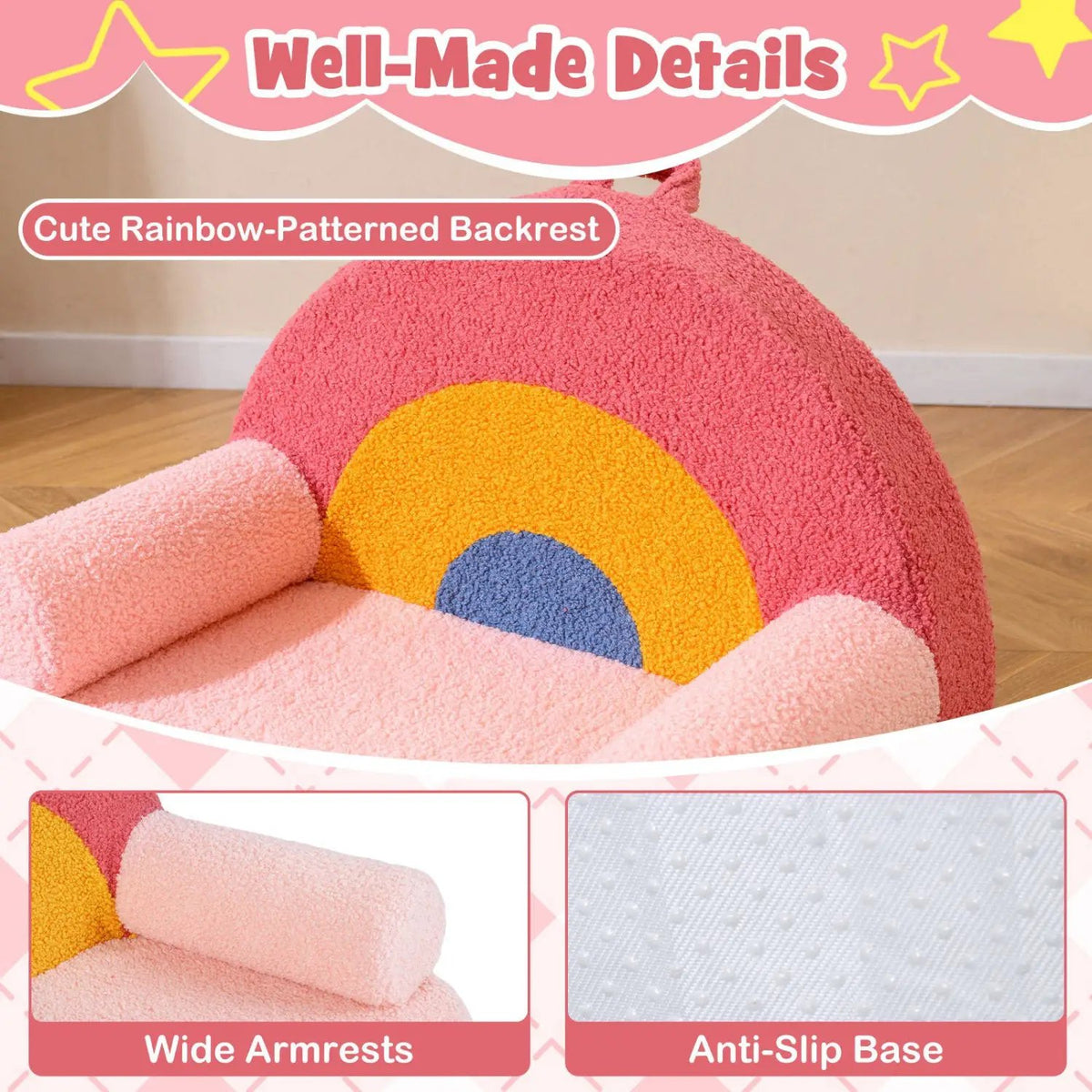 Kids Sofa Toddler Foam Couch with Soft Fleece Fabric Cover, photo 24 of 24