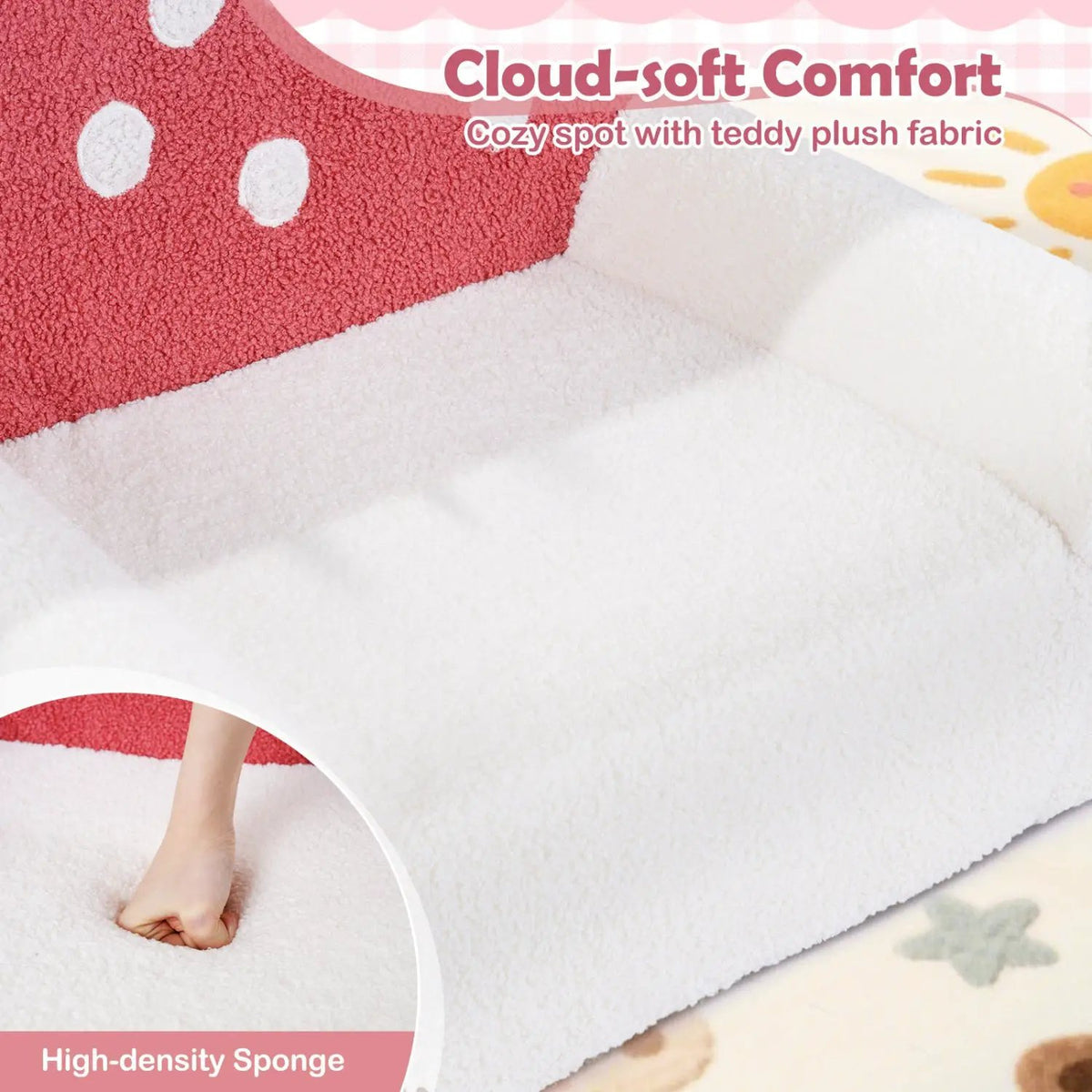 Kids Sofa Toddler Foam Couch with Soft Fleece Fabric Cover, photo 14 of 24