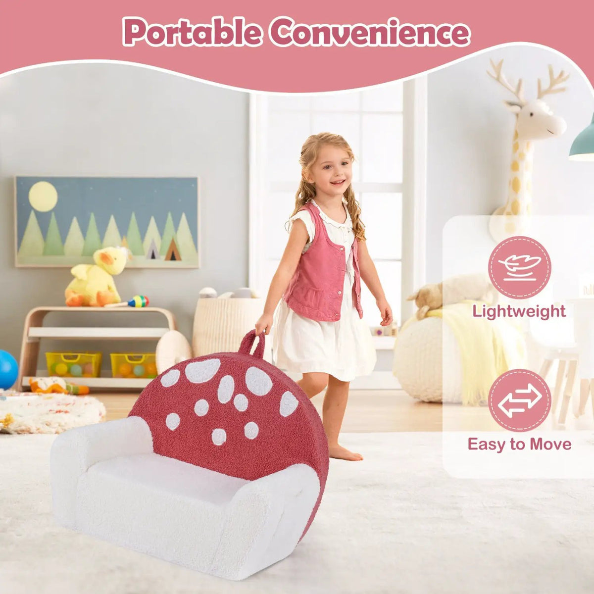 Kids Sofa Toddler Foam Couch with Soft Fleece Fabric Cover, photo 19 of 24
