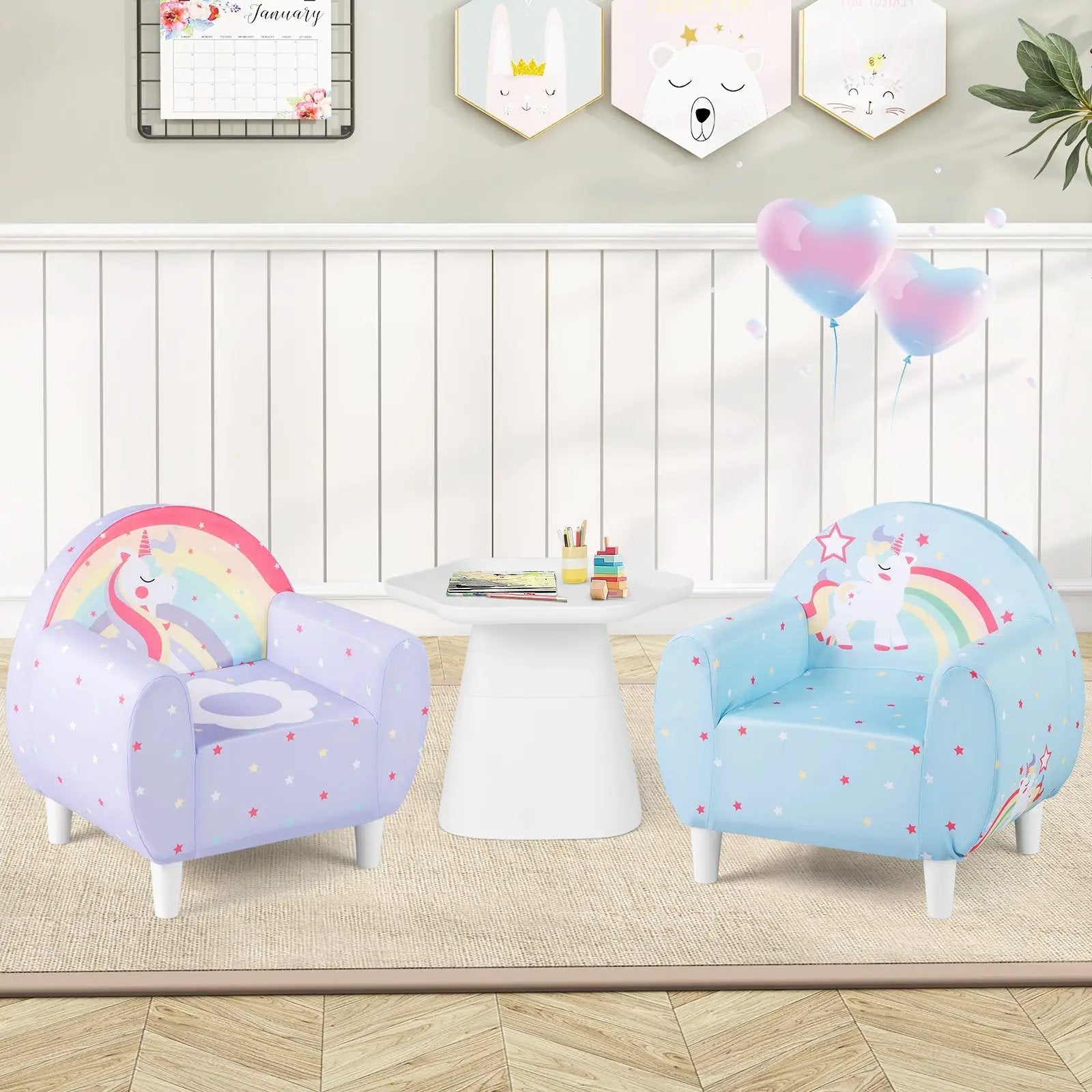 Kids Sofa with Breathable Spandex Fabric and High-density Sponge Filling for Boys and Girls by DirectDeals