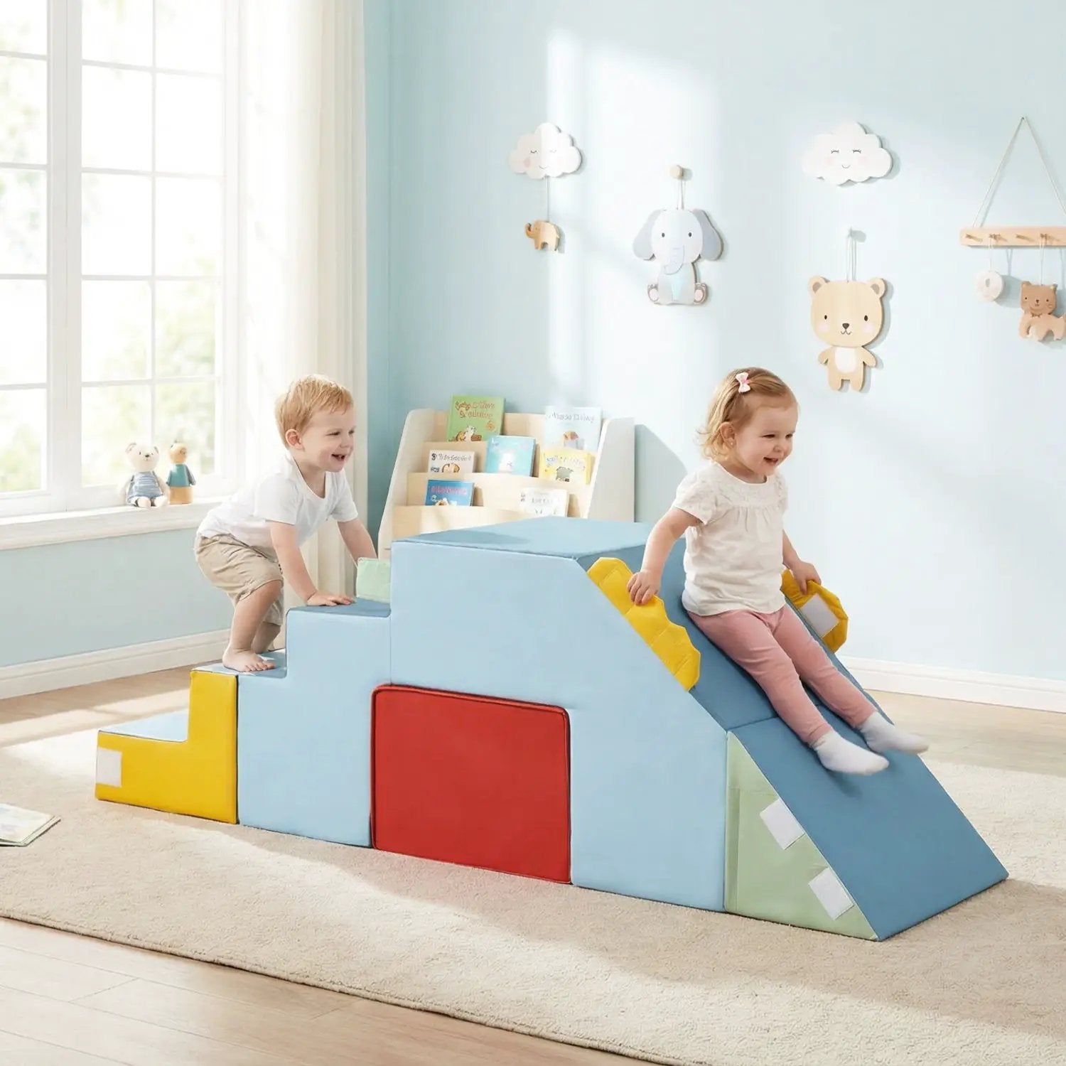 Kids Soft Foam Blocks with Velvet Covers Convertible Table and Chair Set by DirectDeals