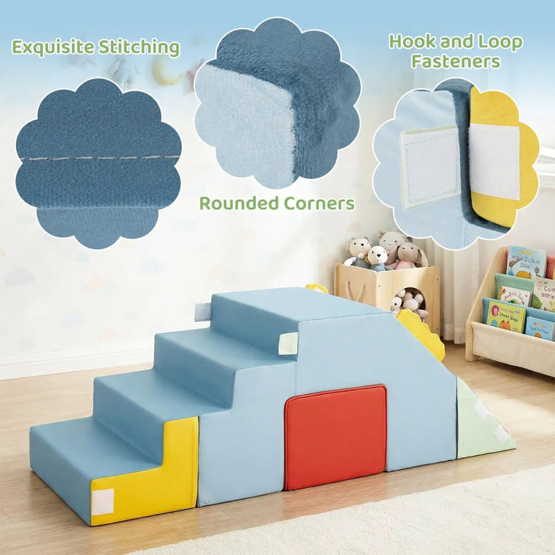 Kids Soft Foam Blocks with Velvet Covers Convertible Table and Chair Set by DirectDeals