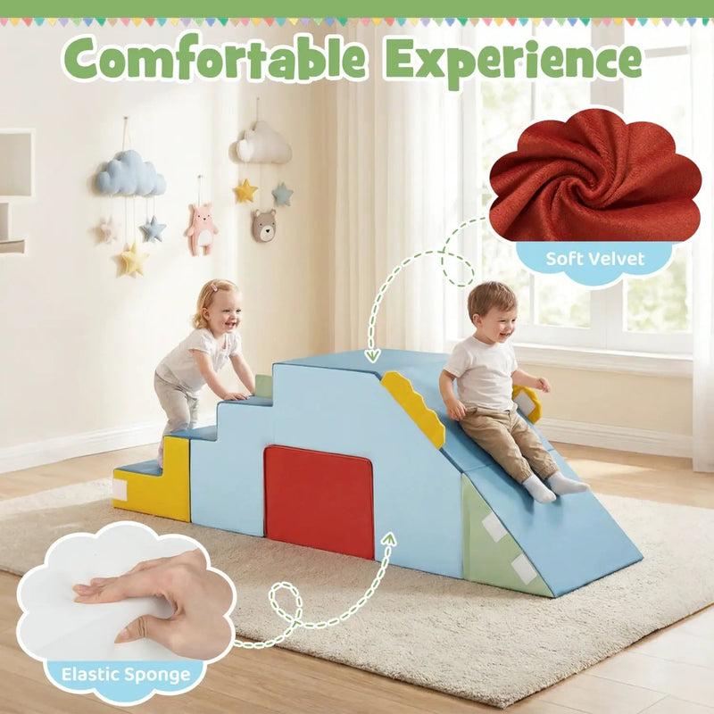 Kids Soft Foam Blocks with Velvet Covers Convertible Table and Chair Set by DirectDeals