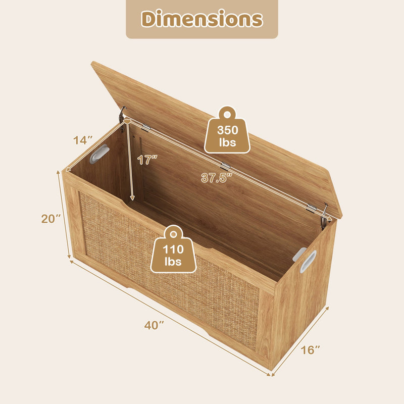 Kids Storage Bench 40 Inch Toy Box with Flip Top and Handles by DirectDeals