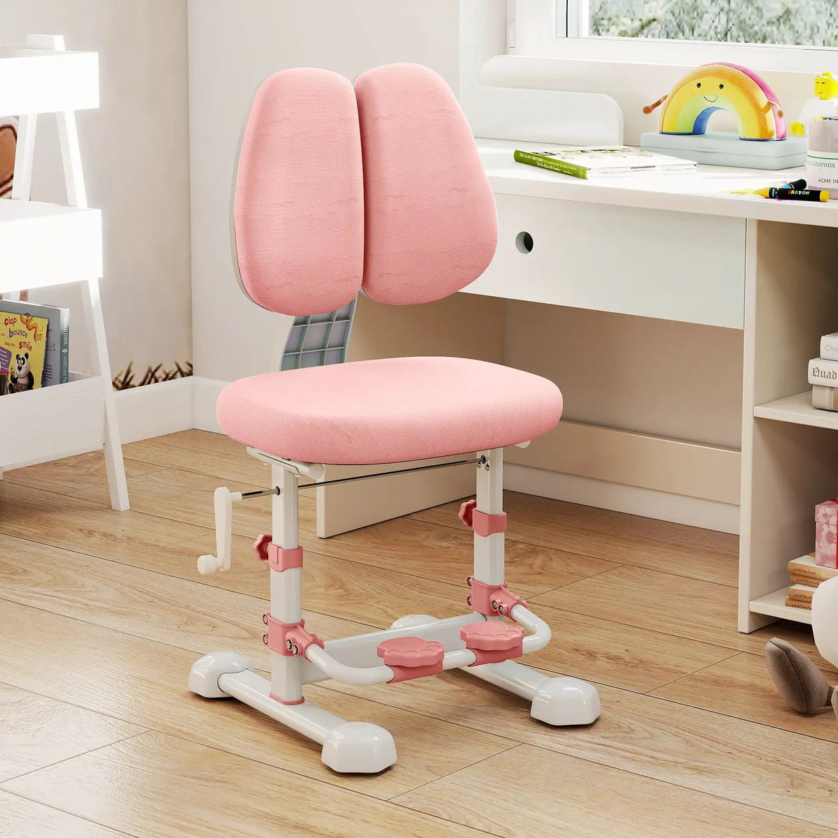 Kids Study Chair with Adjustable Double Backrest and Footrest, photo 2 of 24