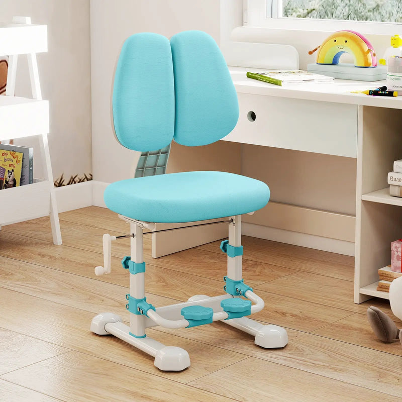 Kids Study Chair with Adjustable Double Backrest and Footrest by DirectDeals