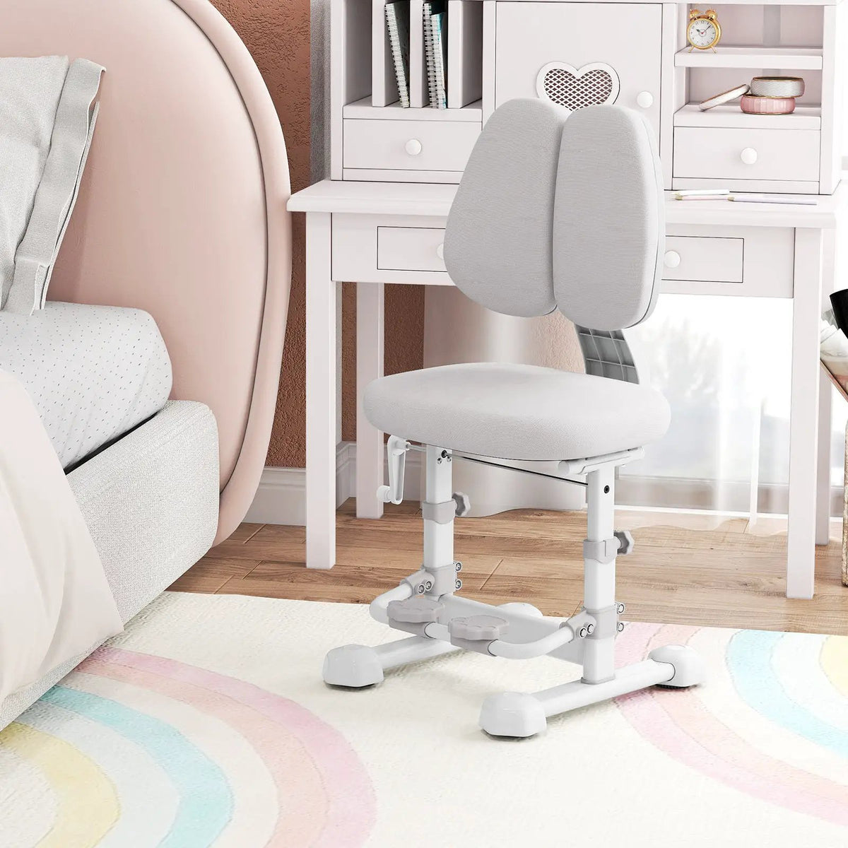 Kids Study Chair with Adjustable Double Backrest and Footrest, photo 4 of 24