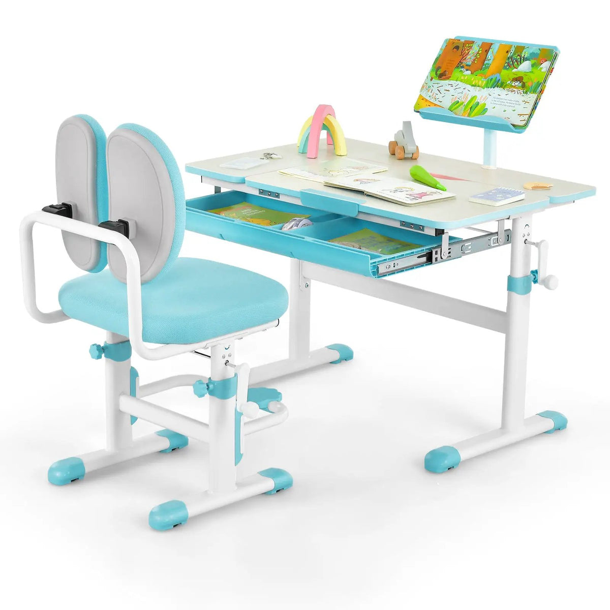 Height-Adjustable Kid's Study Desk and Chair Set, photo 3 of 9