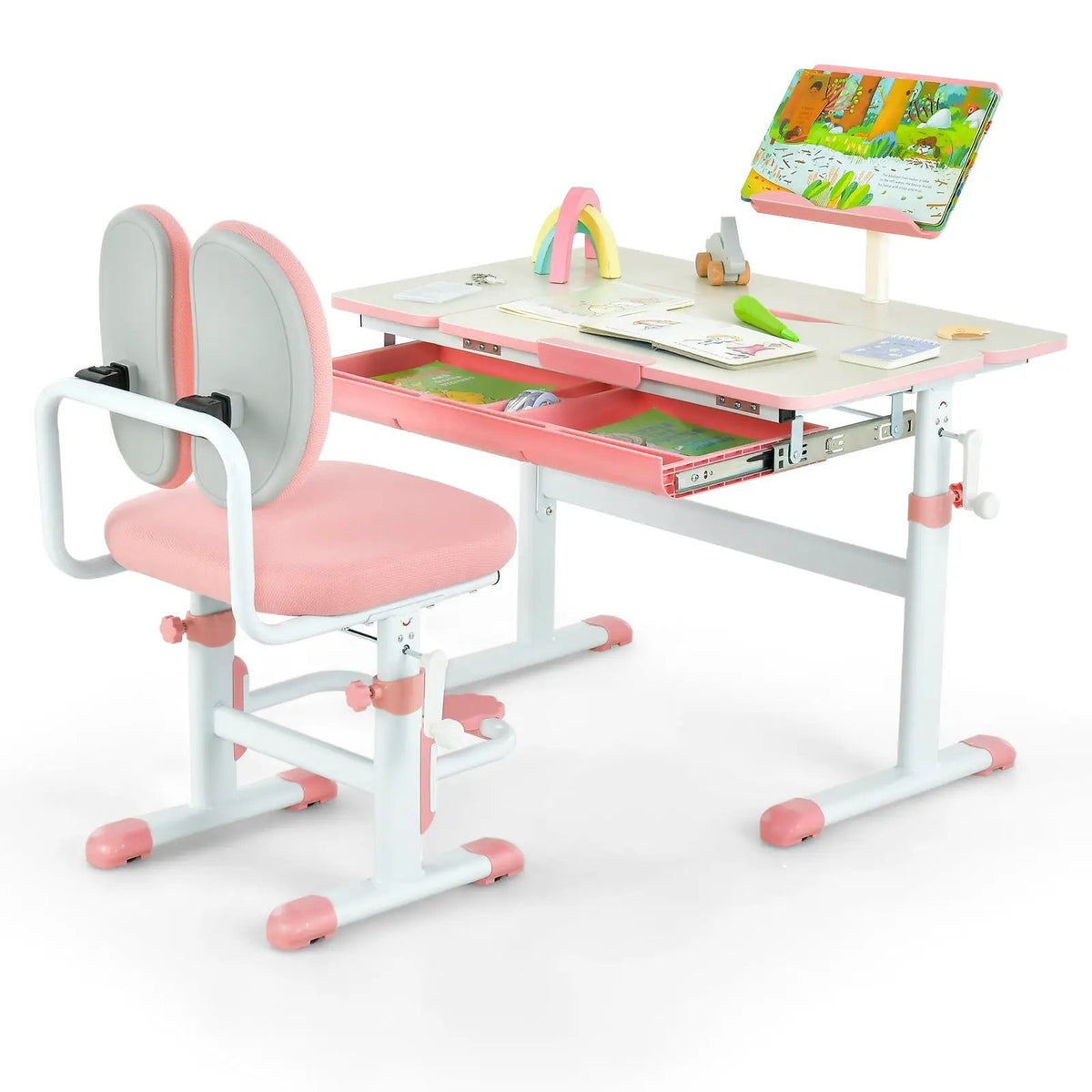Height-Adjustable Kid's Study Desk and Chair Set, photo 9 of 9