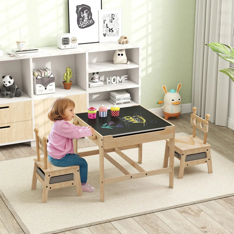 Kids Table and Chair Set with Reversible Whiteboard by DirectDeals
