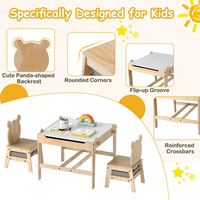 Kids Table and Chair Set with Reversible Whiteboard by DirectDeals