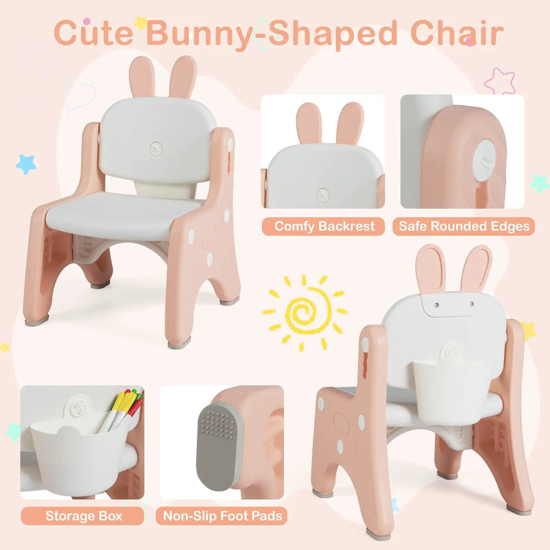 Kids Table and Chair Set with Flip-Top Bookshelf by DirectDeals