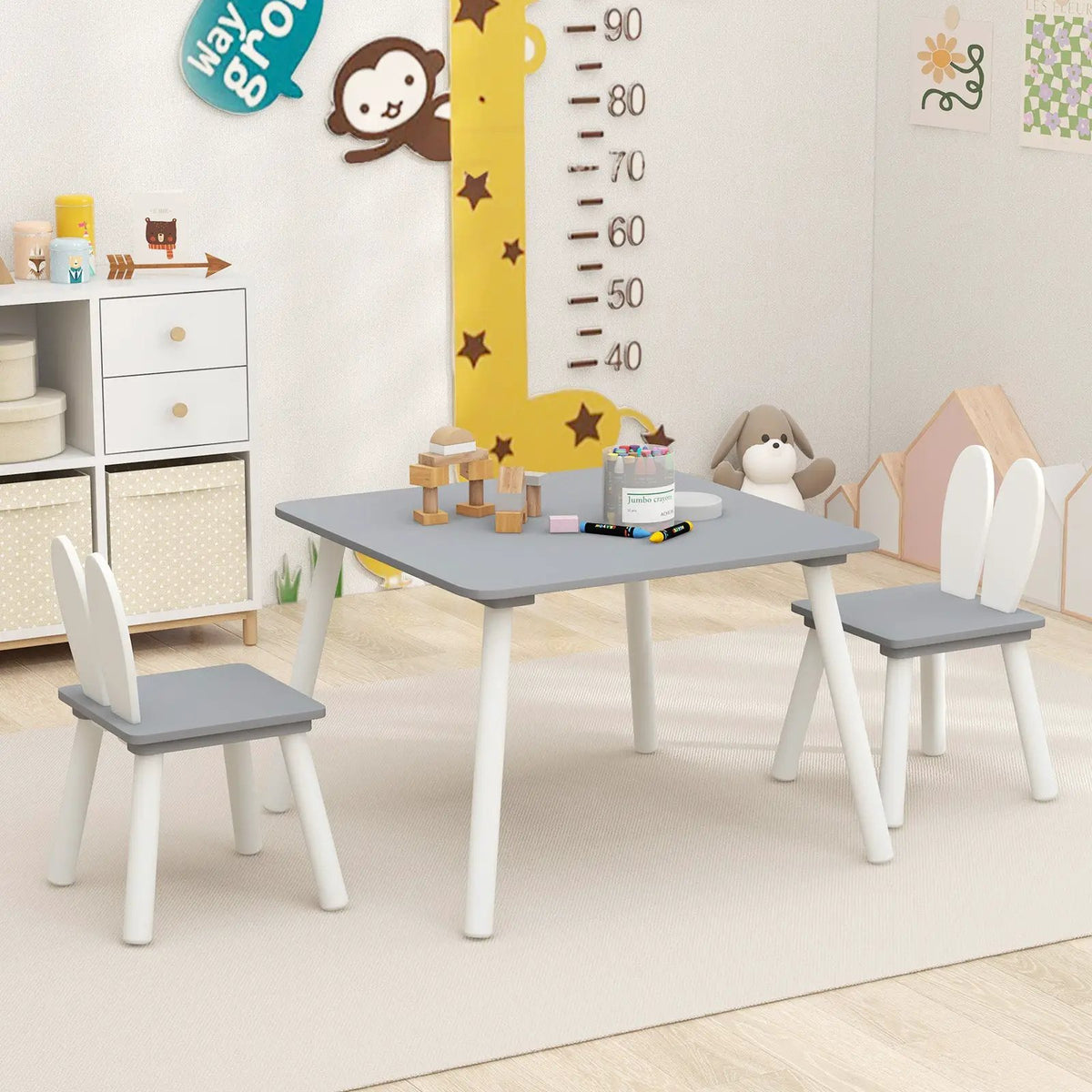 3 Pieces Kids Table and Chairs Set for Arts Crafts Snack Time, photo 2 of 10