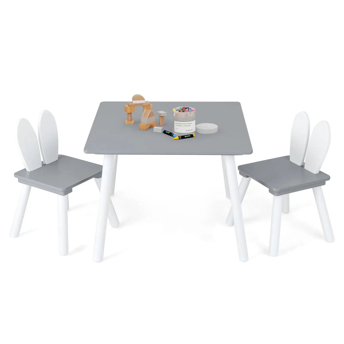 3 Pieces Kids Table and Chairs Set for Arts Crafts Snack Time, photo 3 of 10