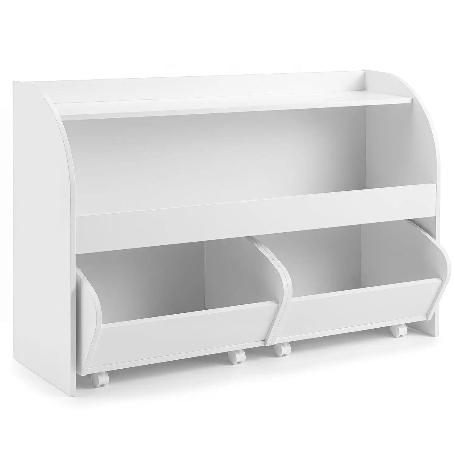 Kids Storage Organizer with Rolling Drawers & Bookshelf by DirectDeals