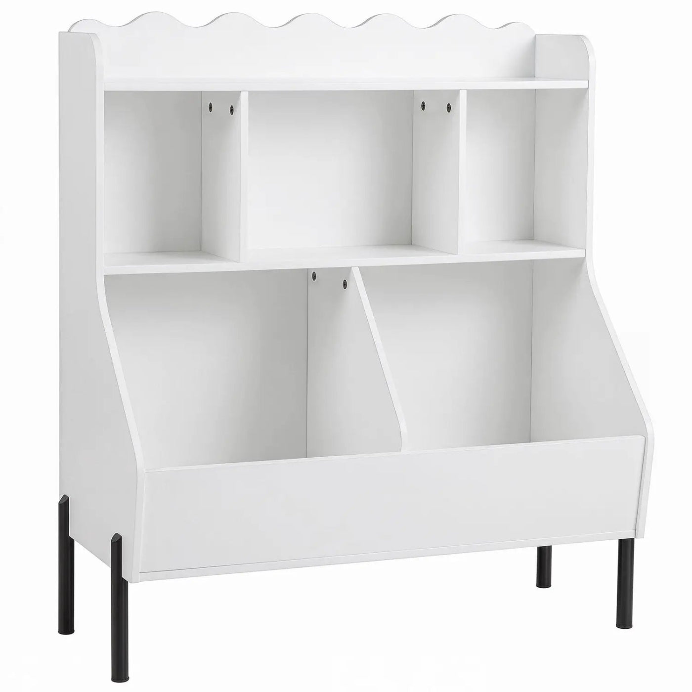 Kids Toy Storage Organizer with 5 Cubes and Bookshelf by DirectDeals