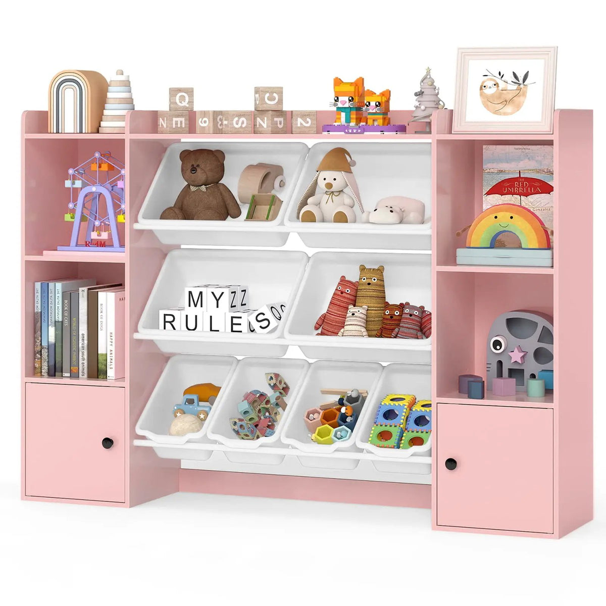 Kids Toy Storage and Bookshelf with Boxes and Open Shelves, photo 14 of 32