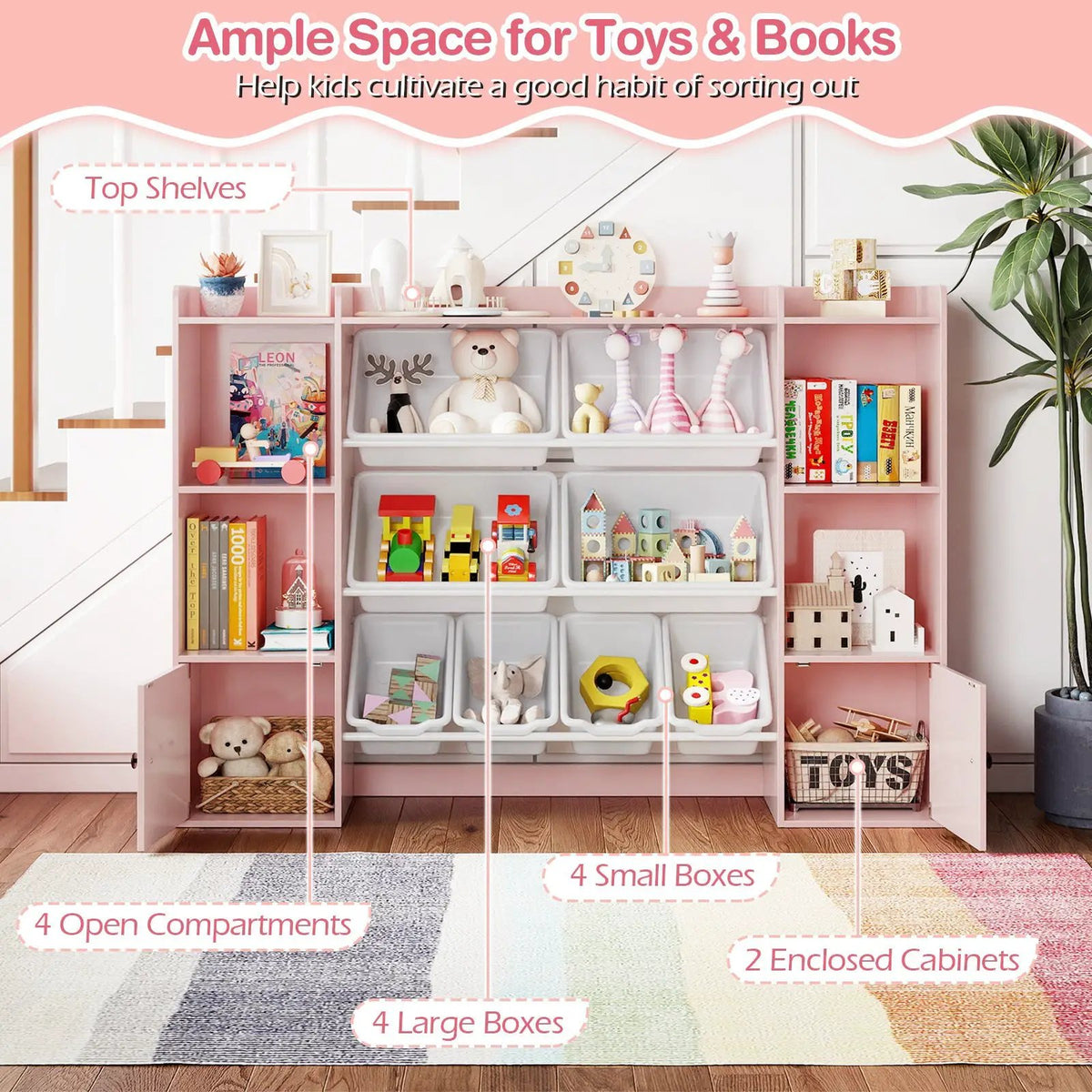 Kids Toy Storage and Bookshelf with Boxes and Open Shelves, photo 22 of 32