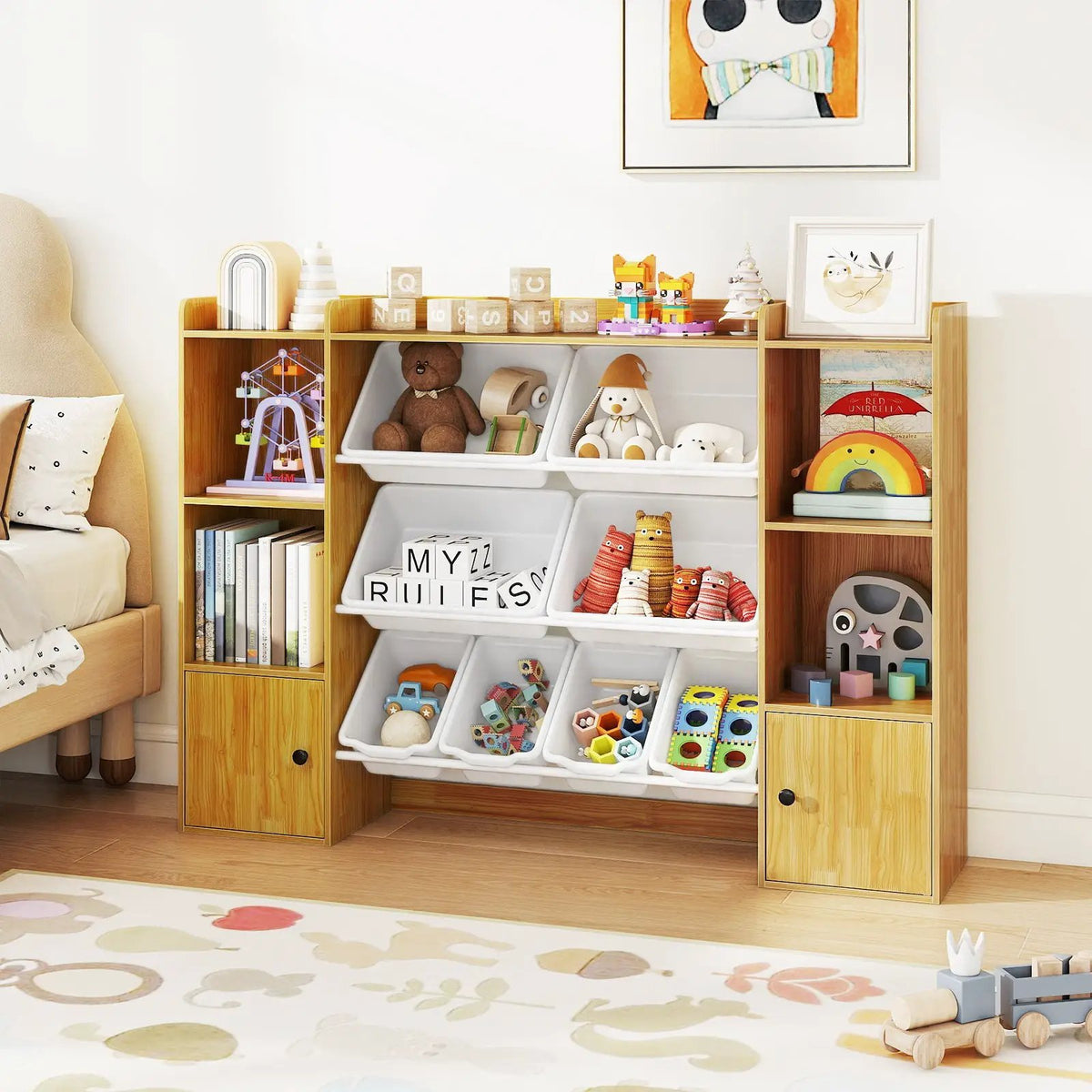 Kids Toy Storage and Bookshelf with Boxes and Open Shelves, photo 3 of 32
