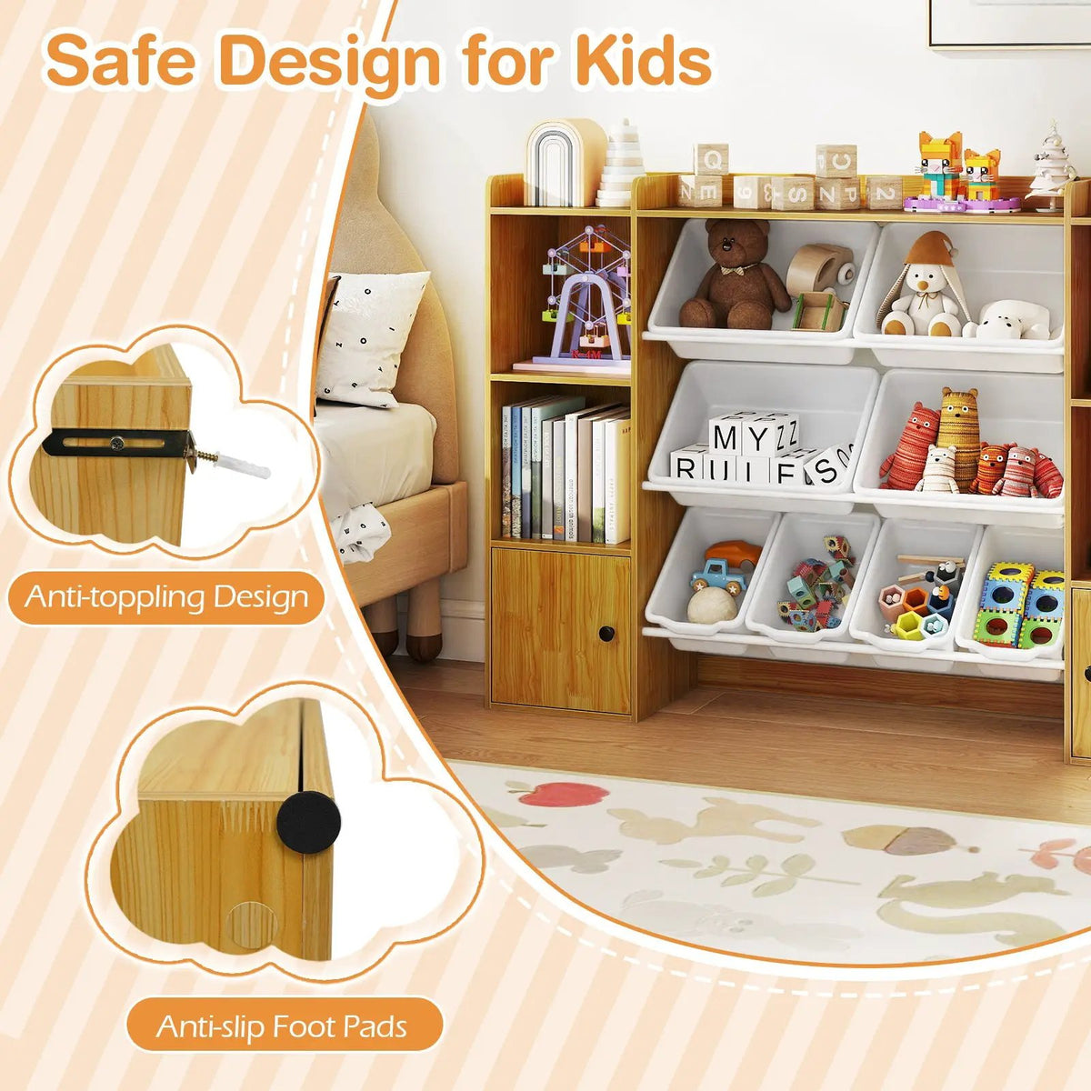 Kids Toy Storage and Bookshelf with Boxes and Open Shelves, photo 32 of 32