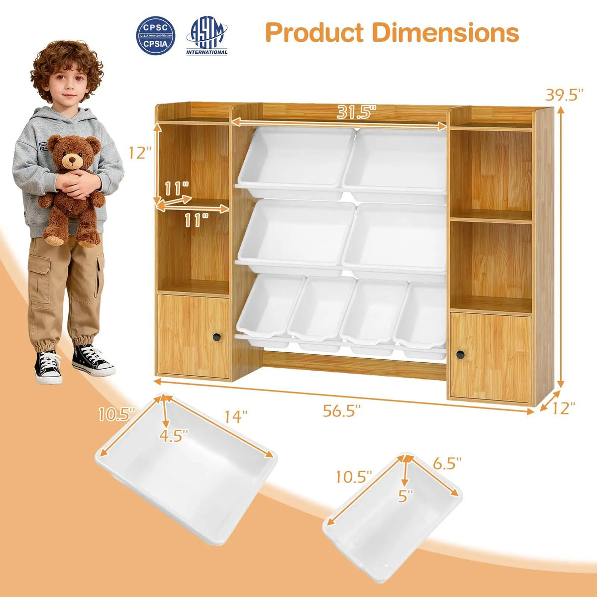 Kids Toy Storage and Bookshelf with Boxes and Open Shelves, photo 17 of 32