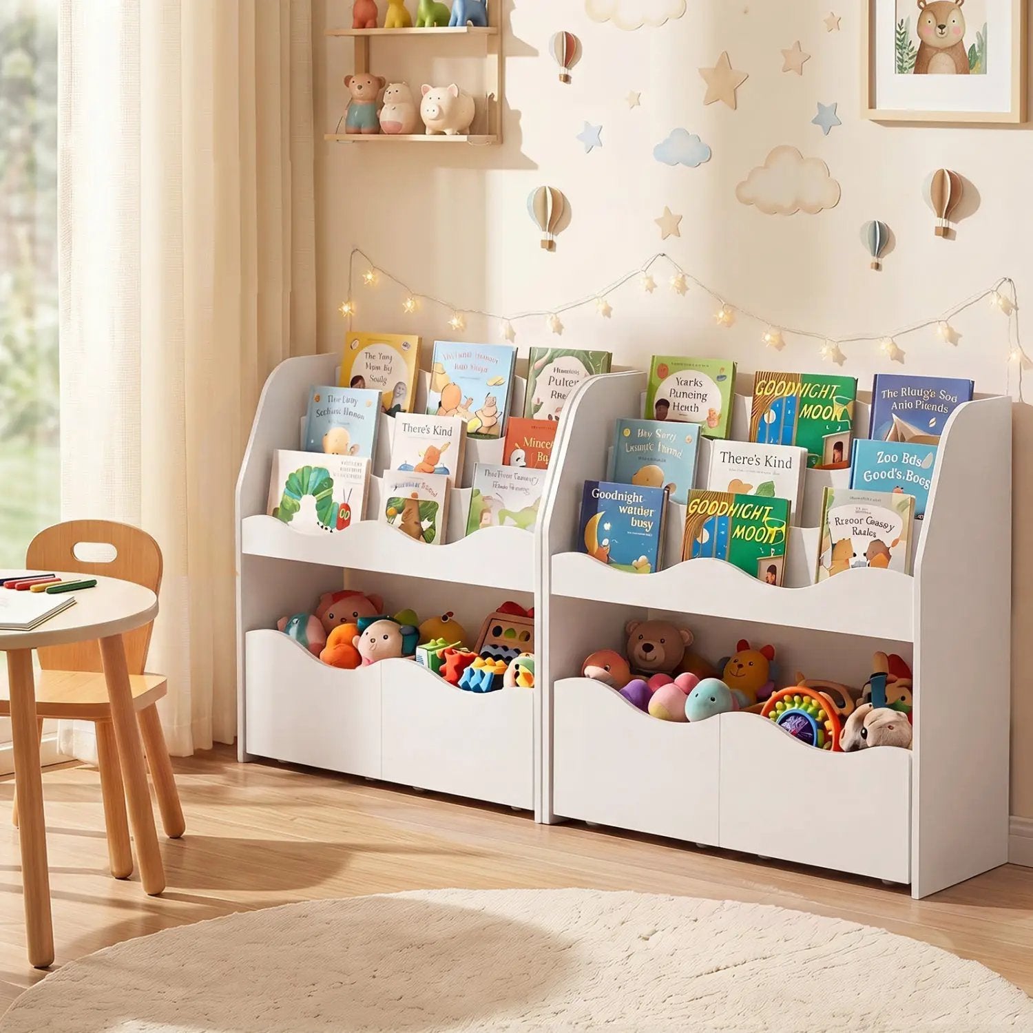 Kids Storage Organizer with Rolling Drawers and Bookshelf by DirectDeals