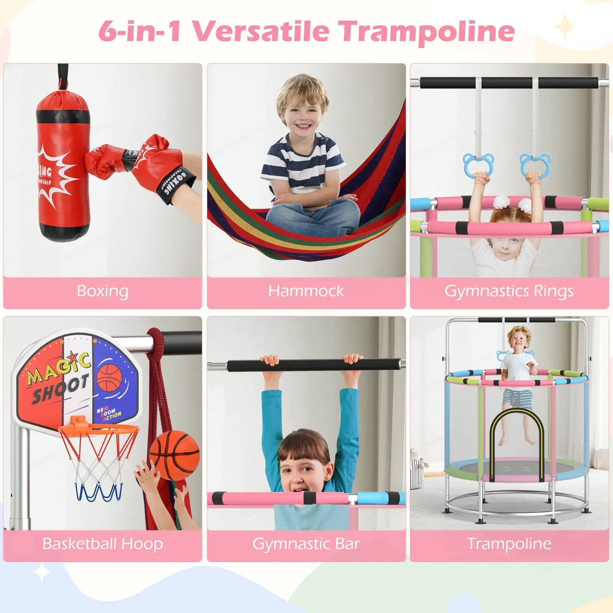 55" Kids Trampoline Gift for for 3-6 Years Old Boys and Girls, photo 14 of 32
