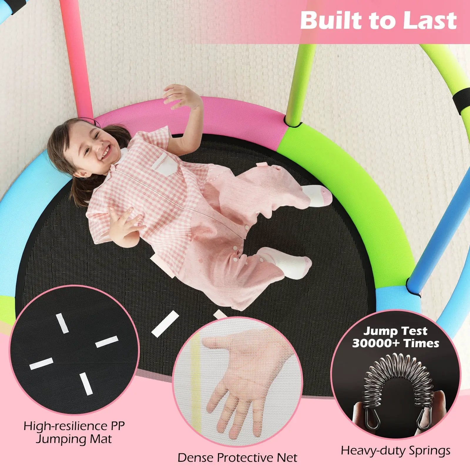 55" Kids Trampoline Gift for for 3-6 Years Old Boys and Girls by DirectDeals
