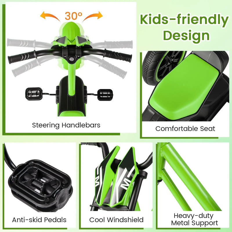 Kids Tricycle 3-Wheel Toddler Bike with Foot Pedals Forward Backward by DirectDeals