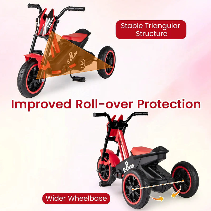 Kids Tricycle 3-Wheel Toddler Bike with Foot Pedals Forward Backward by DirectDeals