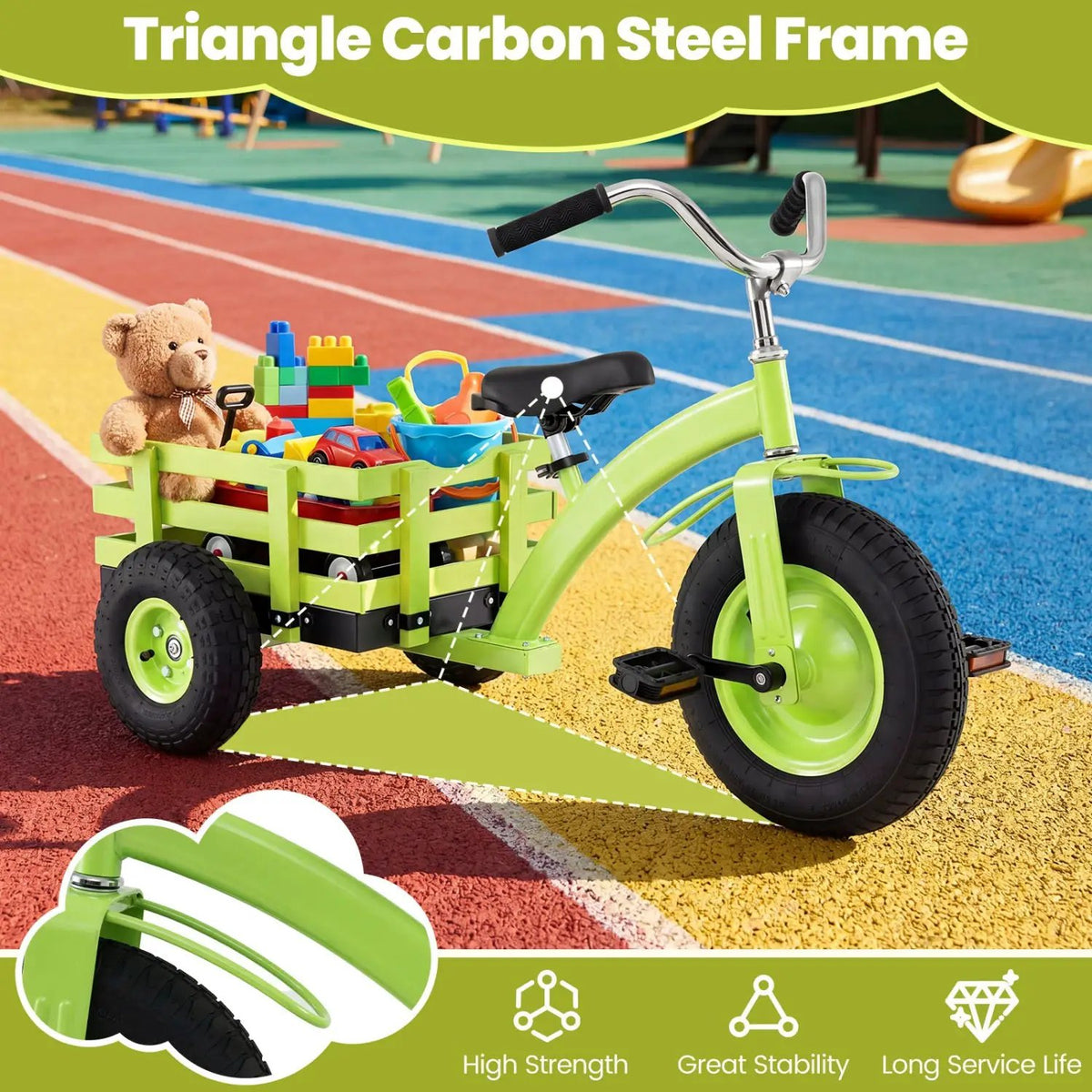 Kids Tricycle with 15-Inch Inflatable Rubber Tires, photo 5 of 24