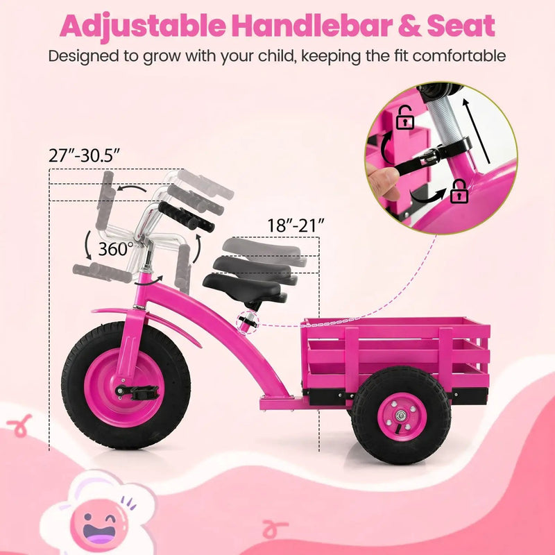Kids Tricycle with 15-Inch Inflatable Rubber Tires by DirectDeals