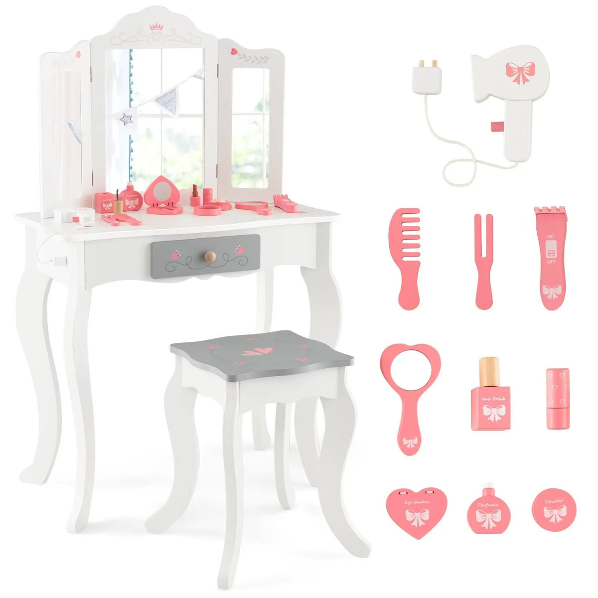 Kids Vanity Set with Tri-folding Mirror, photo 9 of 9