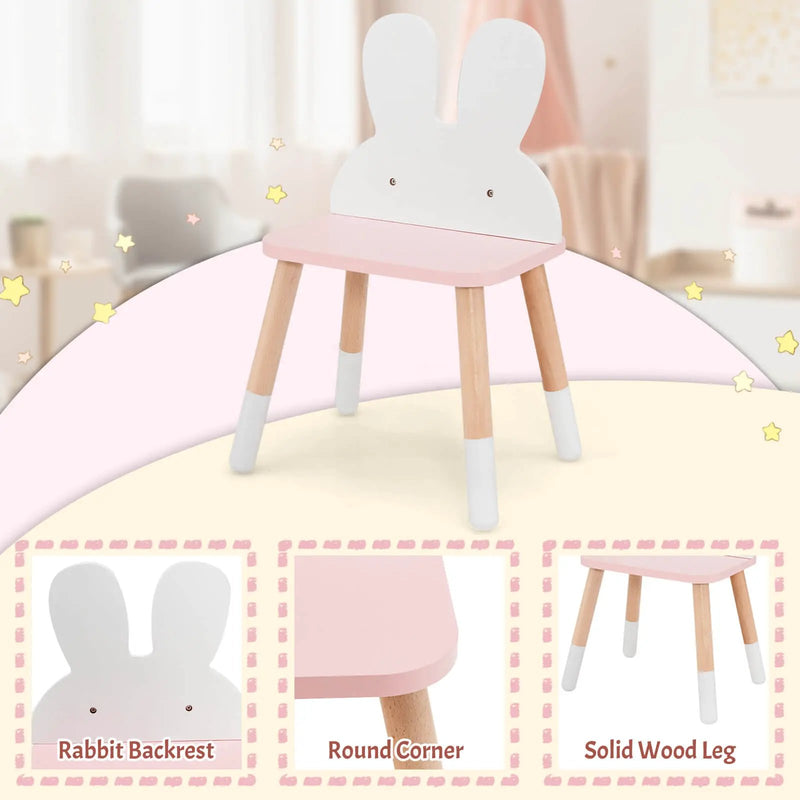 2 in 1 Wooden Princess Kids Vanity Set with Mirror-White by DirectDeals