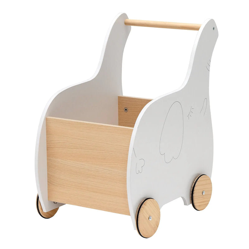 Kids Wooden Shopping Cart with Rubber Wheels by DirectDeals