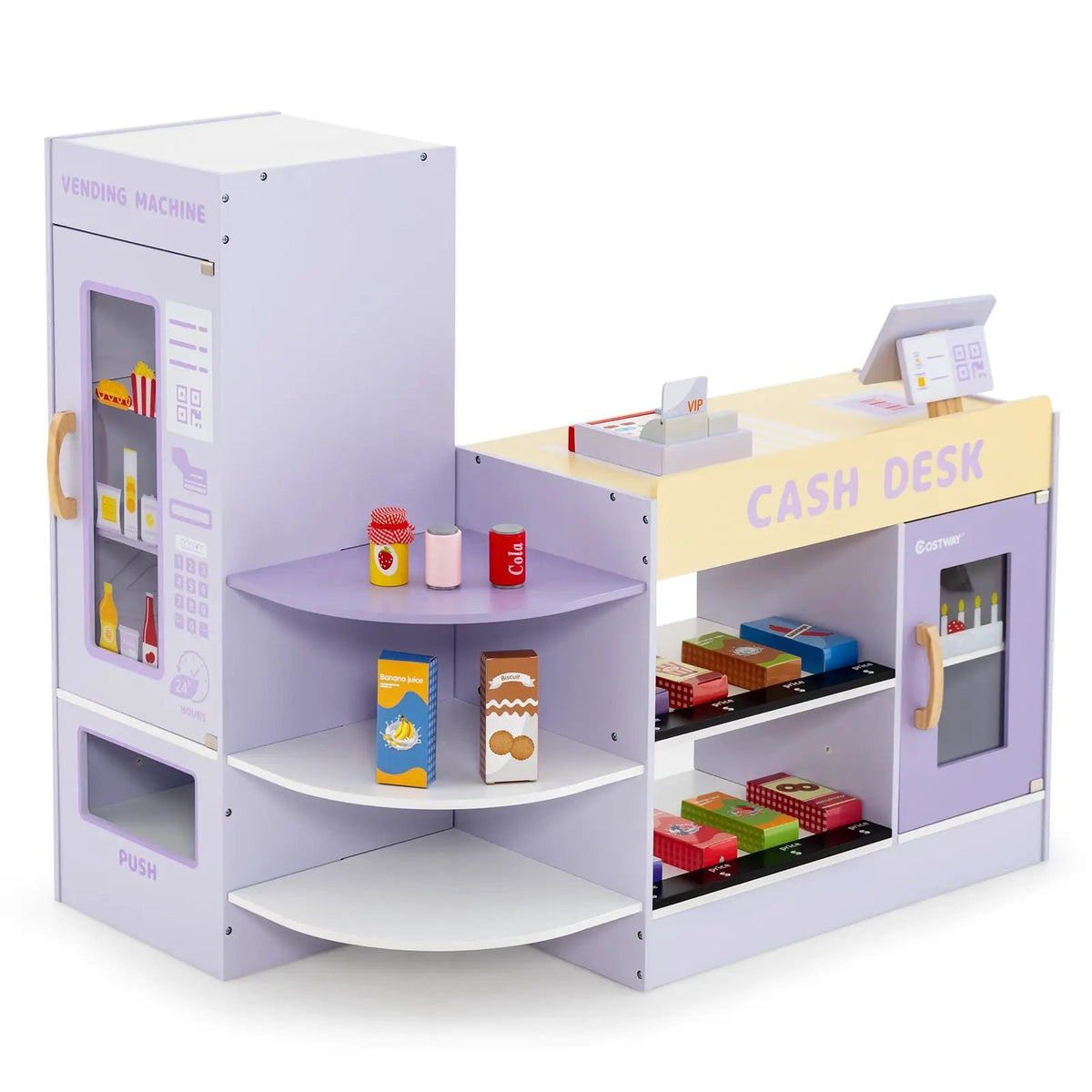 Kids Wooden Supermarket Play Toy Set with Checkout Counter, photo 9 of 9
