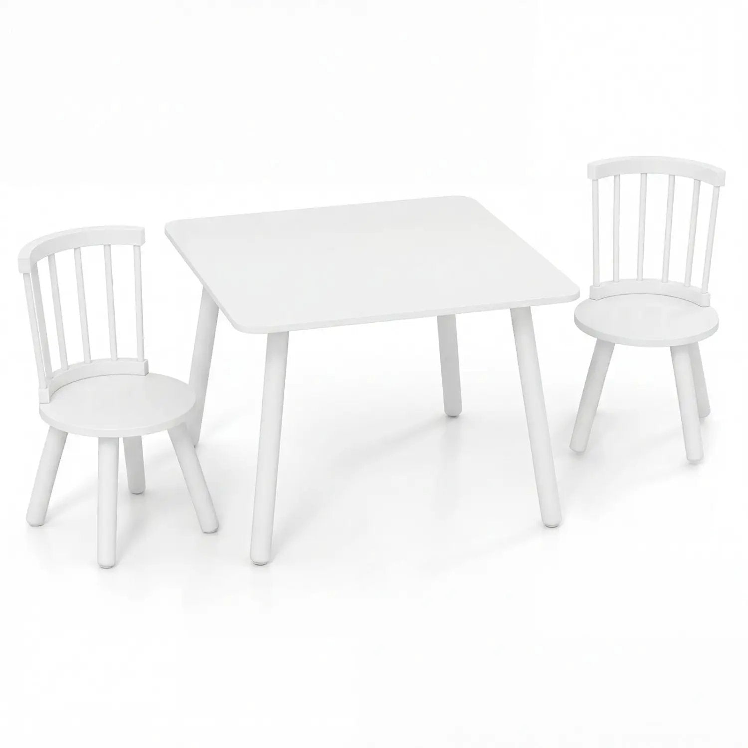 Kids Wooden Table and Chairs Set 3-Piece Toddler Furniture with Pine Wood Frame by DirectDeals