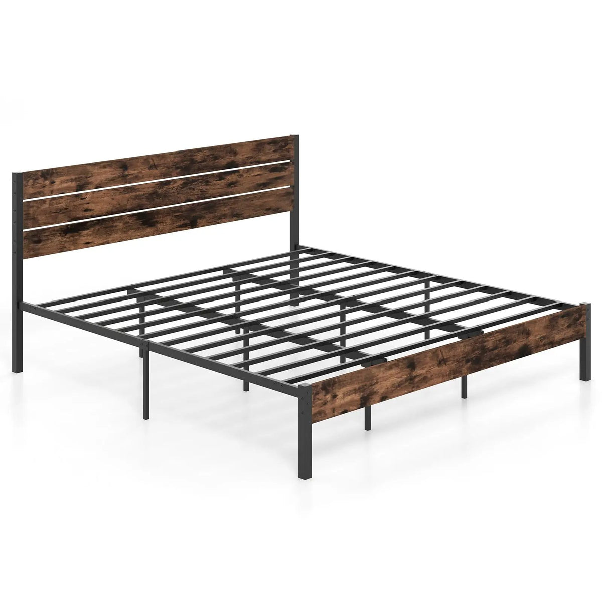 Full/King/Queen/Twin Size Bed Frame with High Headboard and Mute Bar, photo 9 of 11