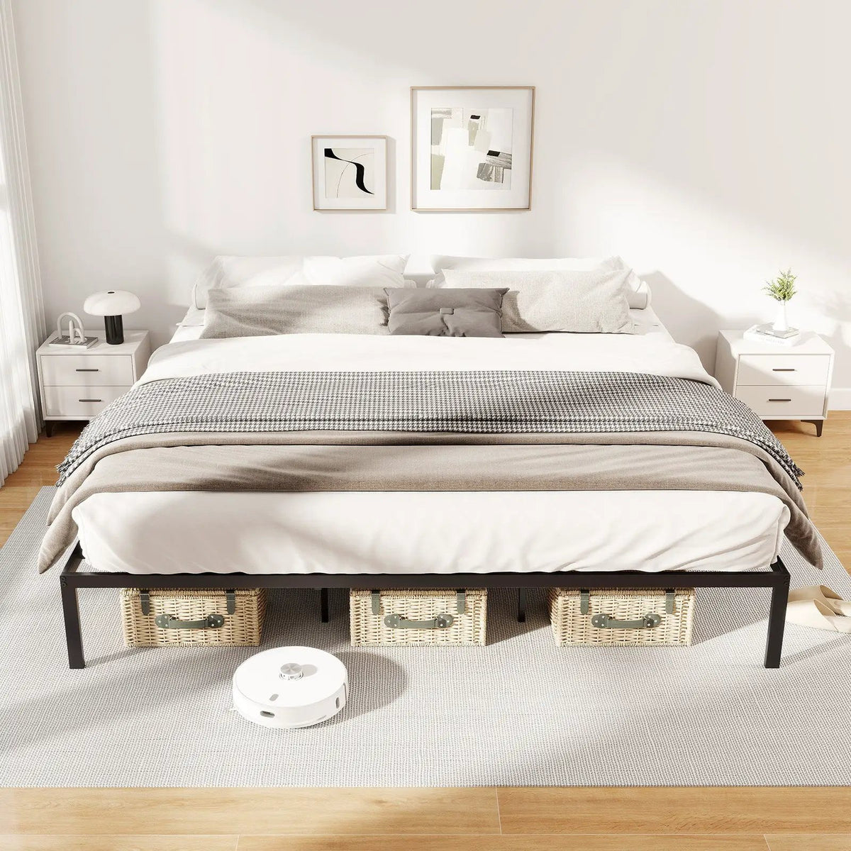 Full/Queen/King Size Metal Bed Frame Heavy Duty Support Slats Mattress Foundation, photo 2 of 10