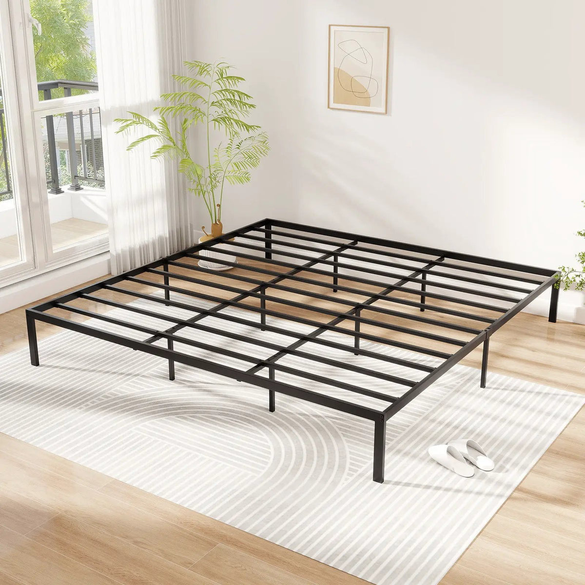Full/Queen/King Size Metal Bed Frame Heavy Duty Support Slats Mattress Foundation, photo 6 of 10