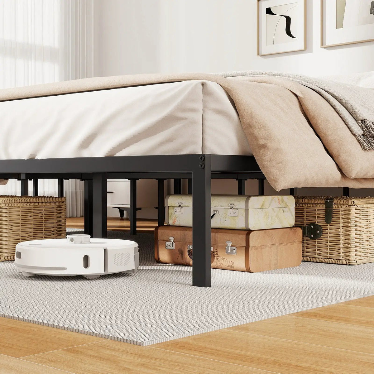 Full/Queen/King Size Metal Bed Frame Heavy Duty Support Slats Mattress Foundation, photo 7 of 10