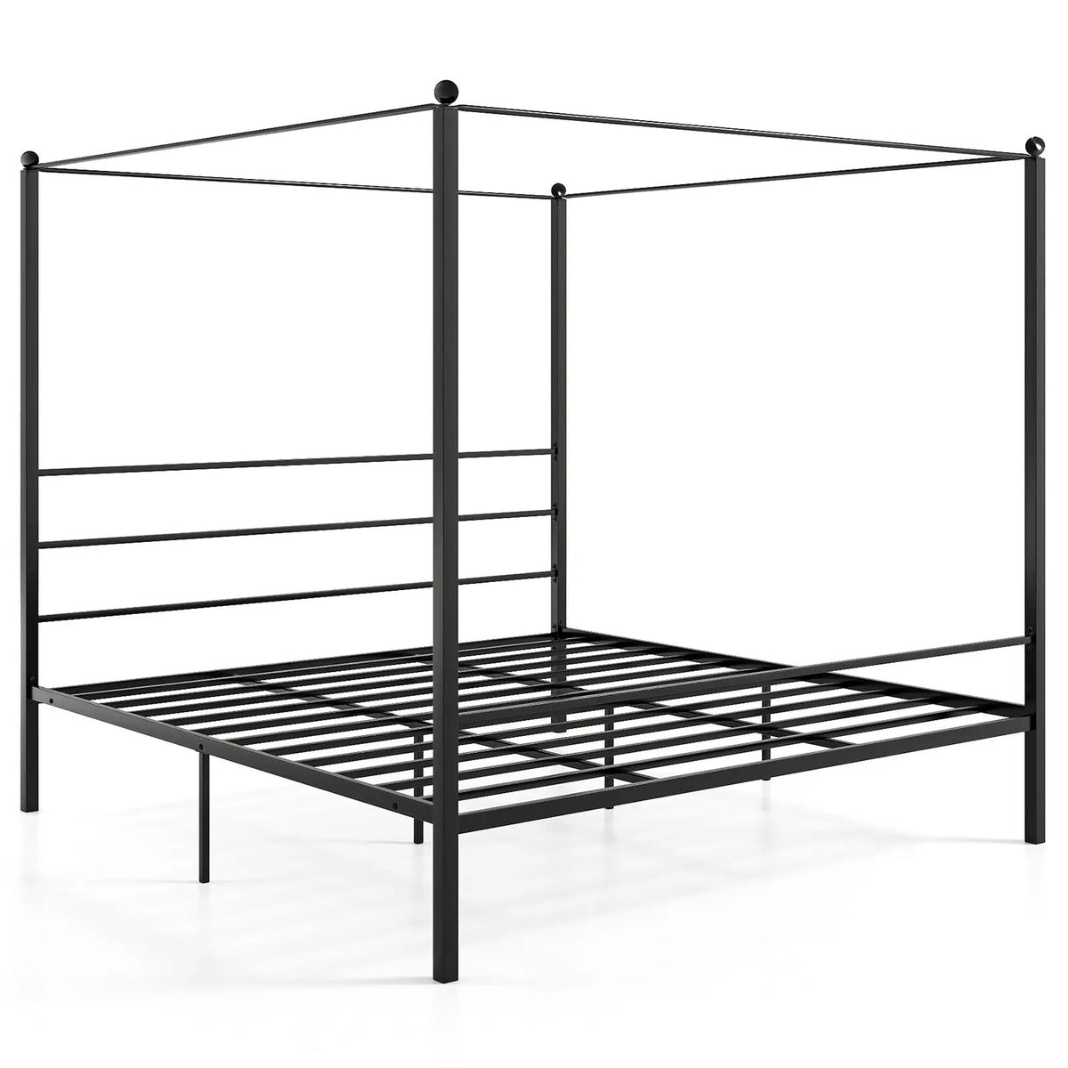 Twin/Full/Queen Size Metal Canopy Bed Frame with Slat Support, photo 11 of 11