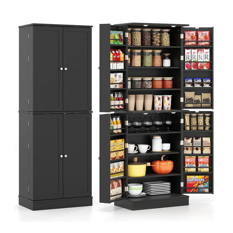 Kitchen Pantry Cabinet 65.5 Inch Freestanding Tall Buffet Cupboard by DirectDeals